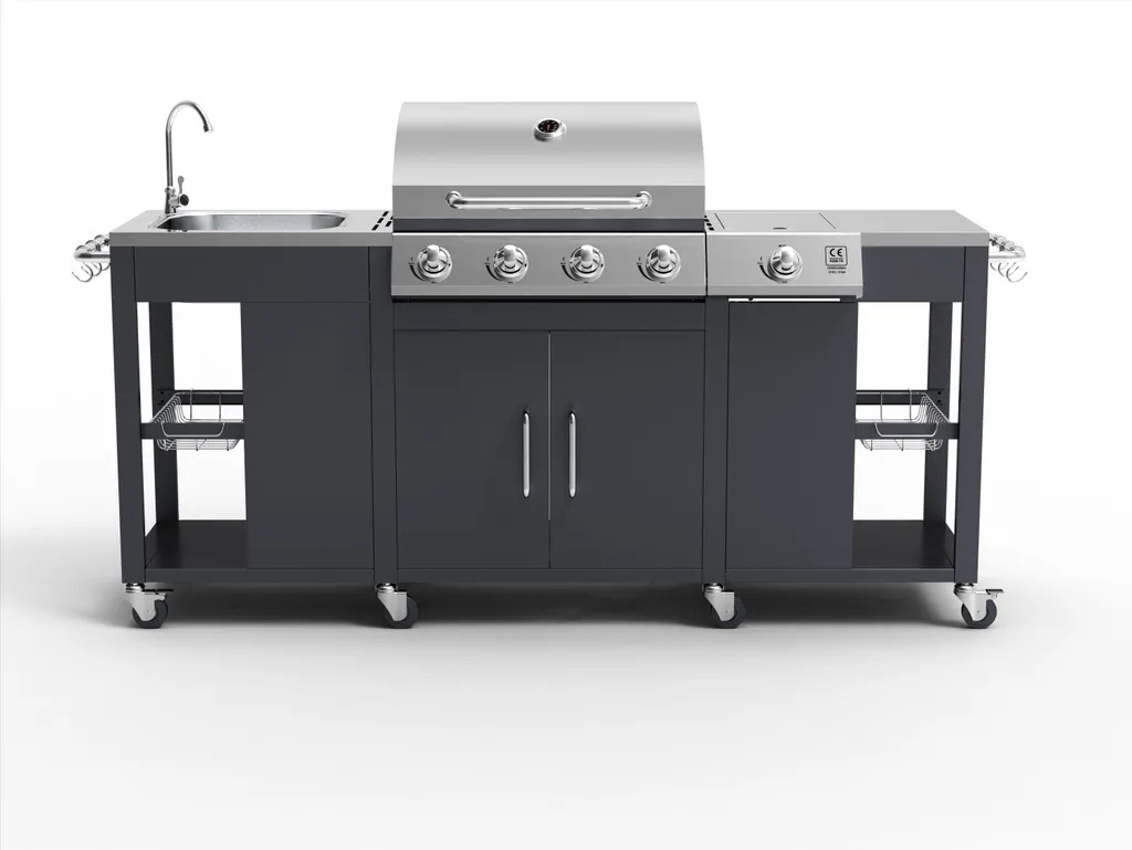 Tepro Gasgrill-Küche Outdoorküche "Petersburg" Mit Waschbecken Und Seitenkocher, 4 + 1 Brenner 6 Tepro Gasgrill-Küche Outdoorküche "Petersburg" Mit Waschbecken Und Seitenkocher, 4 + 1 Brenner – Bild 4