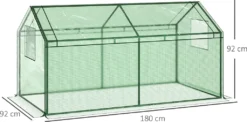 Outsunny Gewächshaus Tomatenhaus Mit UV-beständige Folie Und 2 Fensters Für Garten Zur Aufzucht Spitzdach Frühbeet Grün 180 X 92 X 92 Cm -Günstiges Laube Lust Geschäft 535fed6c3a0b036d54db31b89d032c02