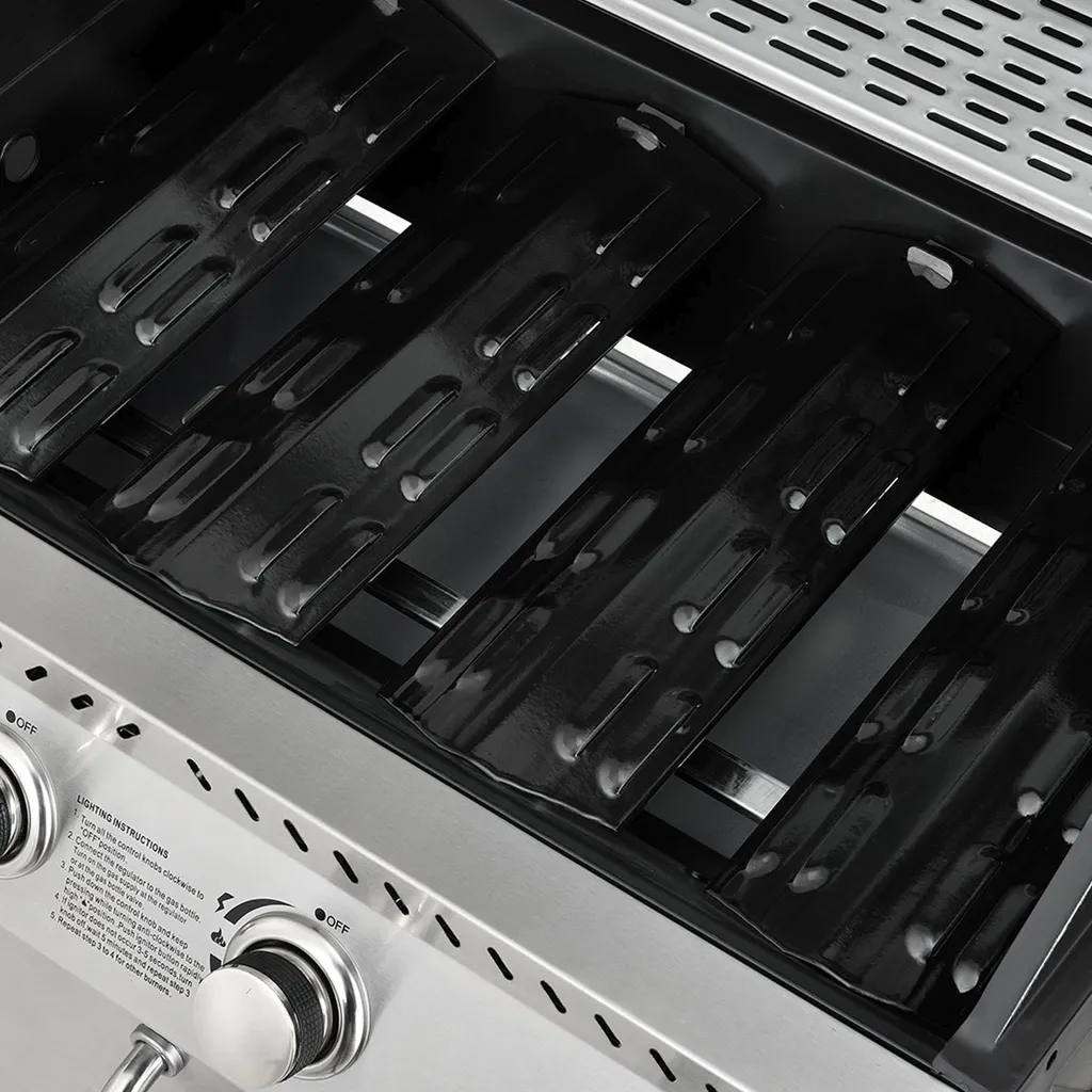 Juskys Gasgrill Kansas Mit 4 Brenner 12 KW, BBQ Grill Mit Gusseisen-Grillrost, Warmhalterost & Thermometer, XL Grillwagen 2 Seitenablagen & 4 Räder 15 Juskys Gasgrill Kansas Mit 4 Brenner 12 KW, BBQ Grill Mit Gusseisen-Grillrost, Warmhalterost & Thermometer, XL Grillwagen 2 Seitenablagen & 4 Räder – Bild 13