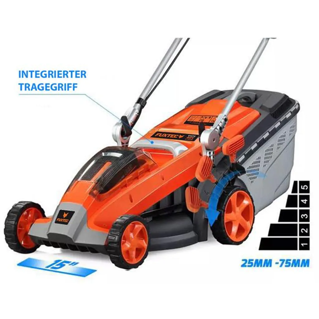 40V Akku Rasenmäher E137C - Set Mit Akku Und Ladegerät FUXTEC 7 40V Akku Rasenmäher E137C - Set Mit Akku Und Ladegerät FUXTEC – Bild 5