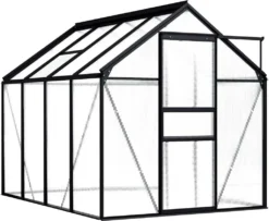 VidaXL Gewächshaus Anthrazit Aluminium 4,75 M²