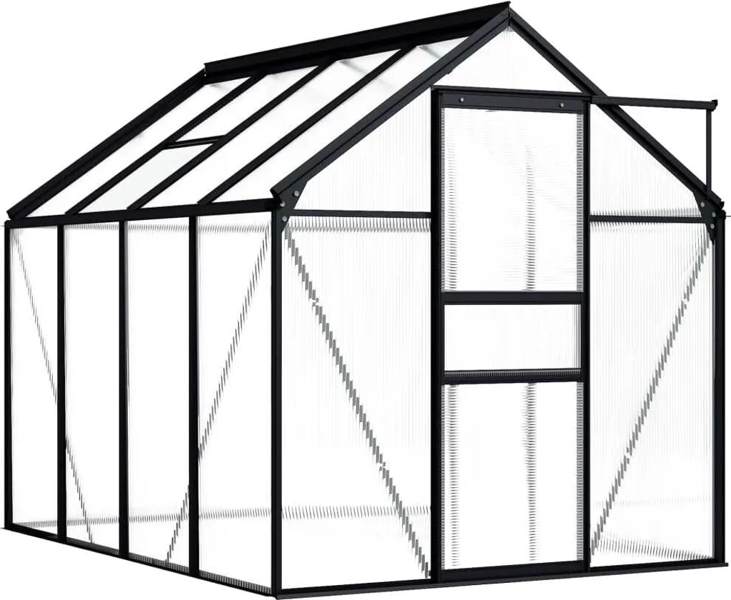 VidaXL Gewächshaus Anthrazit Aluminium 4,75 M² 3 VidaXL Gewächshaus Anthrazit Aluminium 4,75 M²