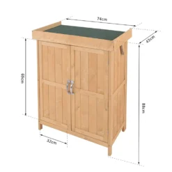 Outsunny Geräteschrank Geräteschuppen Gartenschrank 2 Fächer Tannenholz Natur 74 X 43 X 88cm -Günstiges Laube Lust Geschäft 55cbbbfe717431f0c81bac20cfdac666
