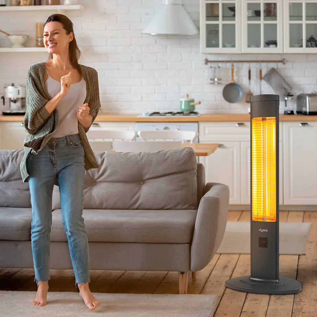 2000 Watt Stand Heizstrahler, 4 Heizstufen Mit Fernbedienung, Kohlenstoff Infrarotstrahler Für Innen- & Außenbereich 11 2000 Watt Stand Heizstrahler, 4 Heizstufen Mit Fernbedienung, Kohlenstoff Infrarotstrahler Für Innen- & Außenbereich – Bild 9