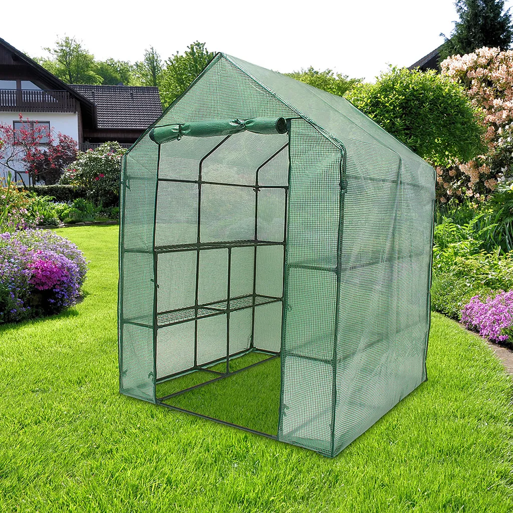 Relaxdays Foliengewächshaus Mit Regalen 4 Relaxdays Foliengewächshaus Mit Regalen – Bild 2