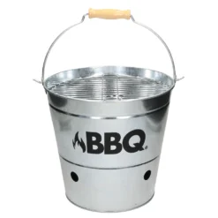 ECD Germany Grilleimer Ø 25cm Mit Grillrost Und Tragegriff, Eimergrill Aus Edelstahl In Silber, Minigrill Mit Belüftung, Campinggrill Holzkohlegrill BBQ Grill Picknickgrill Grillkübel Feuerkübel -Günstiges Laube Lust Geschäft 5999fe34fad7e069c294b794a9b5b278