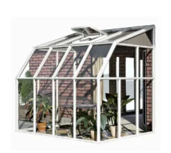 Rion Kunststoff Anlehngewächshaus Sun Room 34 | Weiß | 262x201x247x Cm