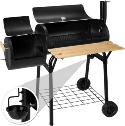 Tectake Holzkohlegrill Smoker Mit Thermometer - Schwarz -Günstiges Laube Lust Geschäft 5a87ef2d30c483655accdd5f43c008fd