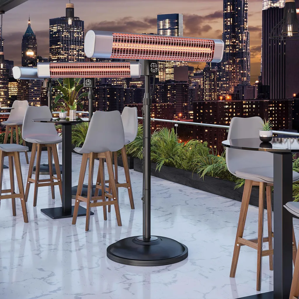 ROBERTO | Stand Heizstrahler | Edelstahl | 2400W | 3 Heizstufen | Infrarot Wärmestrahler, Infrarotstrahler 4 ROBERTO | Stand Heizstrahler | Edelstahl | 2400W | 3 Heizstufen | Infrarot Wärmestrahler, Infrarotstrahler – Bild 2