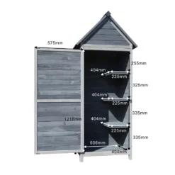 Gartenschrank Grau Aus Holz 77x53x179cm Mit Tür & Satteldach Mit Bitumenisolierung -Günstiges Laube Lust Geschäft 5cbb14d6321fc7110de77b449f317797