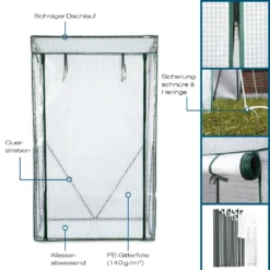 Hoberg Folien-Gewächshaus - 100 X 50 X 158/170 Cm Gewächshaus Tomatengewächshaus Treibhaus Frühbeet Folienzelt PE-Folie 140 G/m² 16 Hoberg Folien-Gewächshaus - 100 X 50 X 158/170 Cm Gewächshaus Tomatengewächshaus Treibhaus Frühbeet Folienzelt PE-Folie 140 G/m² -Günstiges Laube Lust Geschäft 5dba06849a61185b3b64496928a17ddd