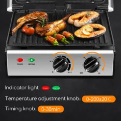 Aigostar Kontaktgrill, Sandwichmaker, 180° Aufklappbar Als Tischgrill, Panini Grill Mit Abnehmbaren Platten, Regelbarer Thermostat &Timer, Antihaftbeschichtet, 2000W -Günstiges Laube Lust Geschäft 60665f876d9d158f2eaf233bae2cc604