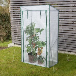 Hoberg Folien-Gewächshaus - 100 X 50 X 158/170 Cm Gewächshaus Tomatengewächshaus Treibhaus Frühbeet Folienzelt PE-Folie 140 G/m²