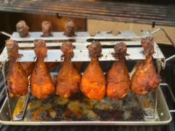 Mustang Chicken Wings Grill Ständer | Chicken Rack | Hähnchengriller | Edelstahl | Aroma Schale | Für 12 Wings |