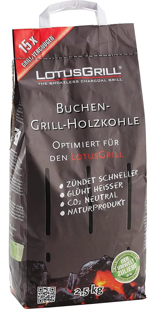 LotusGrill XL Starter-Set 1x XL Grill Pflaumenlila Mit USB-Anschluß, 1x Buchenholzkohle 2,5 Kg, 1x Brennpaste 200ml, 1x Zange, 1x Transport-Tragetasche XL - Der Raucharme Holzkohlegrill 9 LotusGrill XL Starter-Set 1x XL Grill Pflaumenlila Mit USB-Anschluß, 1x Buchenholzkohle 2,5 Kg, 1x Brennpaste 200ml, 1x Zange, 1x Transport-Tragetasche XL - Der Raucharme Holzkohlegrill – Bild 7