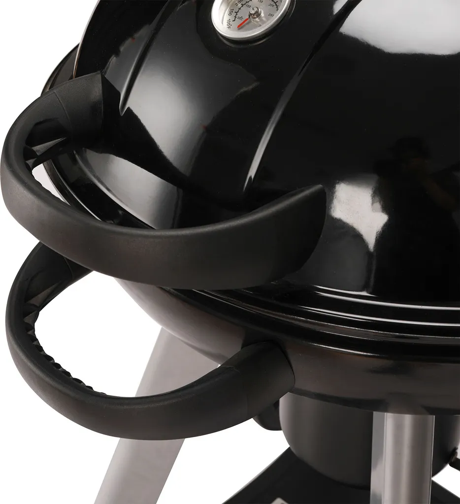 TAINO NEO Holzkohle-Kugelgrill Mit Klappbarem Deckel Kettle-Grill Ø 57 Cm Thermometer Schwarz 8 TAINO NEO Holzkohle-Kugelgrill Mit Klappbarem Deckel Kettle-Grill Ø 57 Cm Thermometer Schwarz – Bild 6