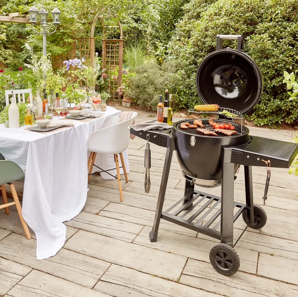 Grill Holzkohlegrill Grillwagen BBQ Barbecue Gusseisen Schwarz GRILLCHEF Kamado 8 Grill Holzkohlegrill Grillwagen BBQ Barbecue Gusseisen Schwarz GRILLCHEF Kamado – Bild 6