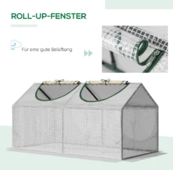 Outsunny Foliegewächshaus Mit Fenster PE Treibhaus Tomatenhaus Frühbeet 120 X 60 X 60 Cm Weiß -Günstiges Laube Lust Geschäft 661e80a90a71f72a1ffa806722973ef7