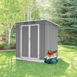 Metall-Gartenhaus Juan, Metall Gartenhaus Juan Geräteschuppen Geräteschrank Gerätehaus Pultdach Doppeltür