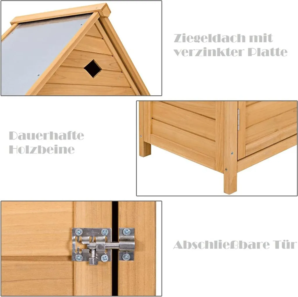 COSTWAY Gartenschrank Mit Satteldach Gerätehaus Wetterfest Geräteschuppen Werkzeugschrank Holz Geräteschrank 177x80x45cm 7 COSTWAY Gartenschrank Mit Satteldach Gerätehaus Wetterfest Geräteschuppen Werkzeugschrank Holz Geräteschrank 177x80x45cm – Bild 5