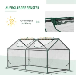 Outsunny Foliegewächshaus Mit Fenster PVC Treibhaus Tomatenhaus Frühbeet 120 X 60 X 60 Cm Transparent -Günstiges Laube Lust Geschäft 67d8c230f33e7ba277b35bc401984976