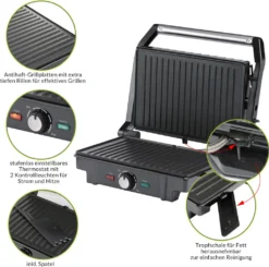 Monzana Kontaktgrill XL 180°C Klappbar Antihaftbeschichtung Edelstahl Temperaturkontrolle 1600W Tischgrill Sandwich Maker 15 Monzana Kontaktgrill XL 180°C Klappbar Antihaftbeschichtung Edelstahl Temperaturkontrolle 1600W Tischgrill Sandwich Maker -Günstiges Laube Lust Geschäft 683b4489adfb58d6ac850536ae59fdc1