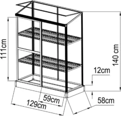 Grindi - Polycarbonat-Gartengewächshaus - 130x58x140 - Wandmontage -Günstiges Laube Lust Geschäft 688267a88ea85d820b156b5219232140