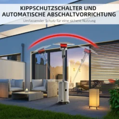 Outsunny Heizstrahler Terrassenheizer Mit Anti-Kipp-Schalter Automatischer Sicherheitsabschaltung Terrassenstrahler Mit Rädern Rollbar Gas 13,5kW Rostfreier Stahl Silber Ø81,5 X 225 Cm 13 Outsunny Heizstrahler Terrassenheizer Mit Anti-Kipp-Schalter Automatischer Sicherheitsabschaltung Terrassenstrahler Mit Rädern Rollbar Gas 13,5kW Rostfreier Stahl Silber Ø81,5 X 225 Cm -Günstiges Laube Lust Geschäft 689256ed041efb4139ab38a65f613118