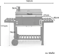 TAINO HERO XXL Smoker Holzkohle-Grill BBQ Grillwagen Standgrill -Günstiges Laube Lust Geschäft 6978b75bccbc5ed52564a97cd390f0af