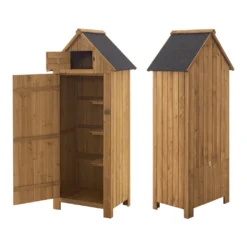 Geräteschrank Ottrott Kaminholzlager Brennholzregal Gartenschrank Geräteschuppen Werkzeugschrank Gerätehaus 179x77x54cm Tannenholz Bitumendach -Günstiges Laube Lust Geschäft 6a83e7c73bcde8edd0bed1c6929e925f