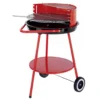 Dreibein Grill Rundgrill Dreibeingestell Holzkohlgrill 80cm Stahl Grillen Rot Warmhalterost