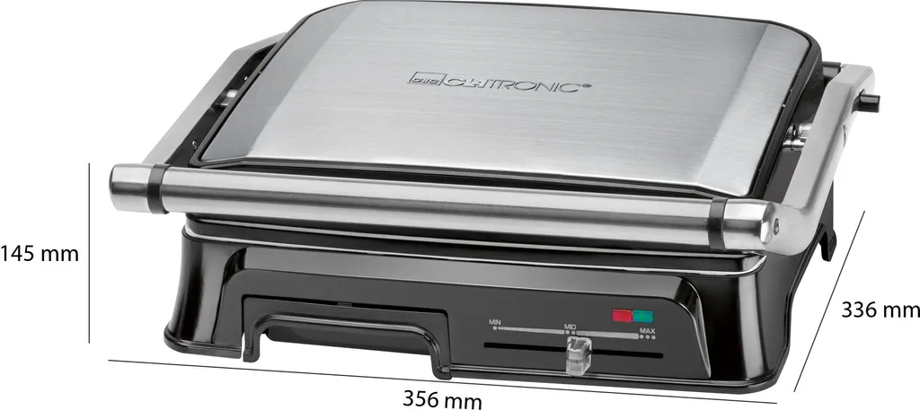 Clatronic KG 3571 Elektrischer Kontaktgrill, Multigrill, Für Beidseitiges & Fettfreies Grillen, Antihaftbeschichtete Platten, Kabelaufwicklung, 2000 Watt, Edelstahl 12 Clatronic KG 3571 Elektrischer Kontaktgrill, Multigrill, Für Beidseitiges & Fettfreies Grillen, Antihaftbeschichtete Platten, Kabelaufwicklung, 2000 Watt, Edelstahl – Bild 10