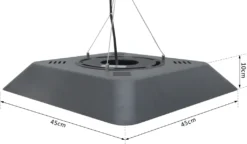 Outsunny Deckenheizstrahler 800W/1200W/2000W 5 Modi Heizstrahler IP45 Elektro Heizpilz Mit Fernbedienung LED-Licht Alu Glas Schwarz 45 X 45 X 10 Cm -Günstiges Laube Lust Geschäft 6bac1a86baa7d1e08b4cc82d82306d7c