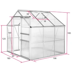 Tectake Gewächshaus Aus Aluminium Ohne Fundament - 190 X 185 X 195 Cm -Günstiges Laube Lust Geschäft 6c1c76d5e0529aafb29b70f2db5b2c62