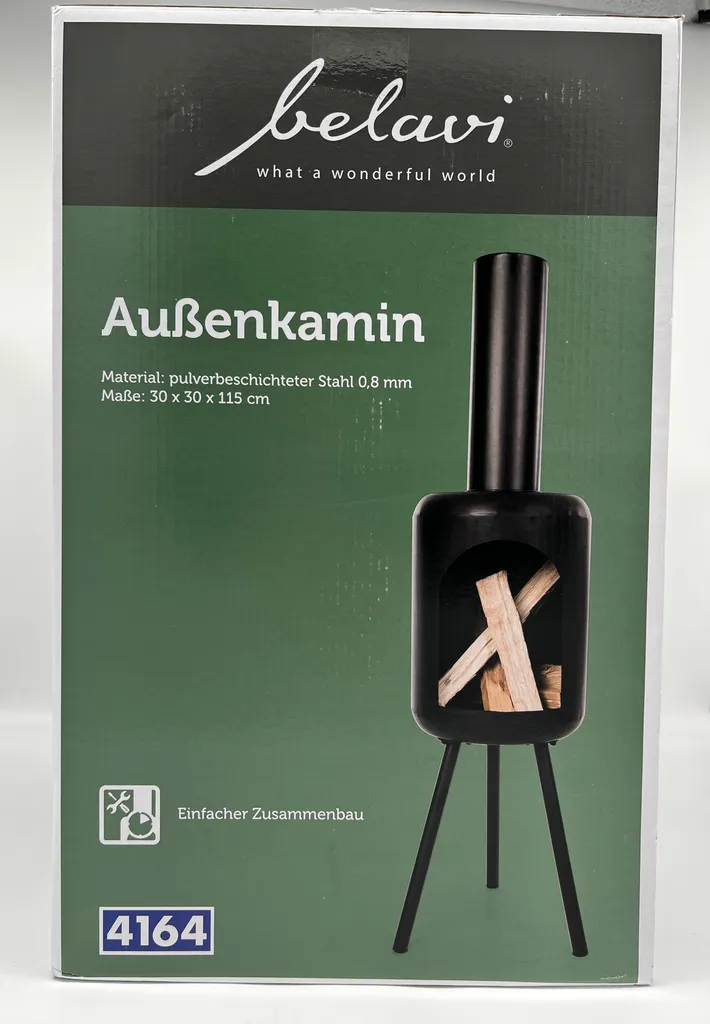 Belavi Außenkamin Kamin Für Außen Garten Gartenkamin Schwarz 4 Belavi Außenkamin Kamin Für Außen Garten Gartenkamin Schwarz – Bild 2