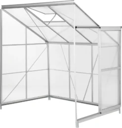 Tectake Anlehngewächshaus Aus Aluminium Mit Fundament 192x128x202cm - Transparent -Günstiges Laube Lust Geschäft 6df2d5e7c8a42283abcb05a63ed81f19