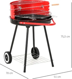 Outsunny Holzkohlegrill Rundgrill Standgrill Auf Rollen Mit Ablage Rost BBQ Metall Rot L70 X B51 X H75,5cm 13 Outsunny Holzkohlegrill Rundgrill Standgrill Auf Rollen Mit Ablage Rost BBQ Metall Rot L70 X B51 X H75,5cm -Günstiges Laube Lust Geschäft 6e060db69bd417a95f4e9e41009dbe4c