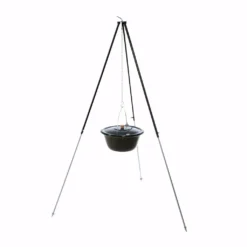 Acerto - Ungarisches Dreibein 1,80m Mit 6 L Gulaschkessel Emailliert Feldküche Glühwein