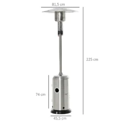 Outsunny Heizstrahler Terrassenheizer Mit Anti-Kipp-Schalter Automatischer Sicherheitsabschaltung Terrassenstrahler Mit Rädern Rollbar Gas 13,5kW Rostfreier Stahl Silber Ø81,5 X 225 Cm 12 Outsunny Heizstrahler Terrassenheizer Mit Anti-Kipp-Schalter Automatischer Sicherheitsabschaltung Terrassenstrahler Mit Rädern Rollbar Gas 13,5kW Rostfreier Stahl Silber Ø81,5 X 225 Cm -Günstiges Laube Lust Geschäft 6ed09bac00e51071bb36cfb4af4d29e9