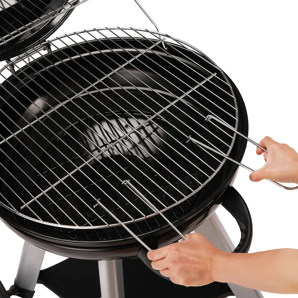 TAINO NEO Holzkohle-Kugelgrill Mit Klappbarem Deckel Kettle-Grill Ø 57 Cm Thermometer Schwarz 11 TAINO NEO Holzkohle-Kugelgrill Mit Klappbarem Deckel Kettle-Grill Ø 57 Cm Thermometer Schwarz – Bild 9