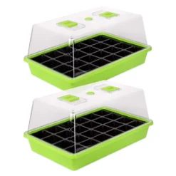 Schramm® Zimmergewächshaus Anzuchtkasten 1, 2 Oder 3 Stück 38 X24 X18 Cm Mini Gewächshaus Anzuchtset Anzucht Set Treibhaus Anzuchtschale Mit Deckel Und Belüftung, Größe:2 Stück