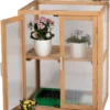 Needs&wants Mini Gewächshaus Klein Winterfest Aus Holz Für Balkon Garten Zimmer Indoor, Frühbeet Hochbeet Treibhaus Anzucht Aufzucht Von Pflanzen Pflanzschrank Anzuchthaus, 58x43x76 Cm, Polycarbonat, Braun -Günstiges Laube Lust Geschäft 7339955f4bb2e313de2b03d806f40963