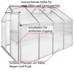 Tectake Gewächshaus Aus Aluminium Ohne Fundament - 250 X 185 X 195 Cm -Günstiges Laube Lust Geschäft 73d0f701513cf55c6bd5081419376a2b