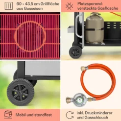 Klarstein Gasgrill Mit Großer Grillfläche, Gasgrill Mit 3 Brenner, 10,8 KW Edelstahl-Gasgrill, BBQ Gasgrill Für Balkon & Garten, Grill Für Propangas, Gasgrills Mit Seitentischen & Thermometer -Günstiges Laube Lust Geschäft 740a0612e394f2ca5c64a8008f8e17e1