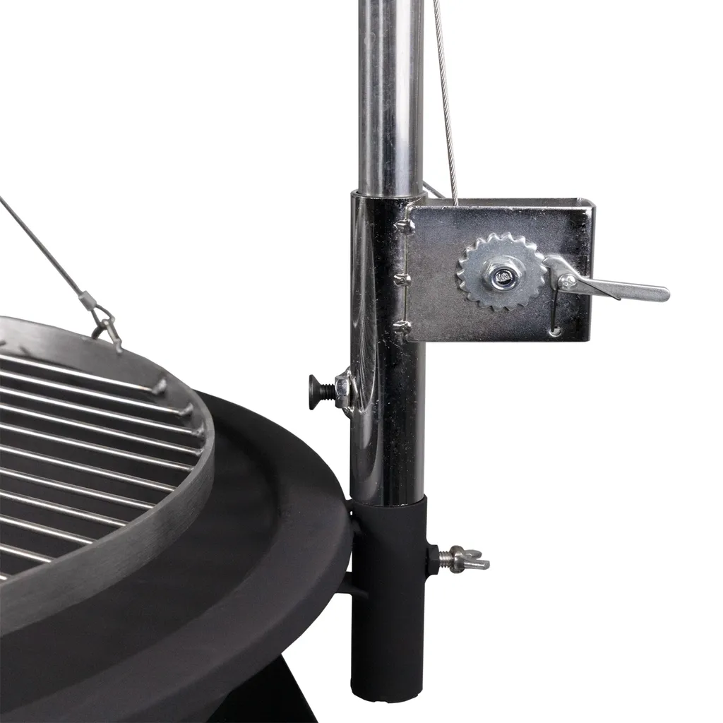 Ø 60 Cm Schwenkgrill Aus Edelstahl - Feuerschale Mit Galgen Aufhängung Feuerkorb - Seilzug Mit Kurbel - BBQ Grill Rost Dreibein Feuer Schale Rundgrill Holzkohlegrill Standgrill Grillwagen, Schwarz 6 Ø 60 Cm Schwenkgrill Aus Edelstahl - Feuerschale Mit Galgen Aufhängung Feuerkorb - Seilzug Mit Kurbel - BBQ Grill Rost Dreibein Feuer Schale Rundgrill Holzkohlegrill Standgrill Grillwagen, Schwarz – Bild 4