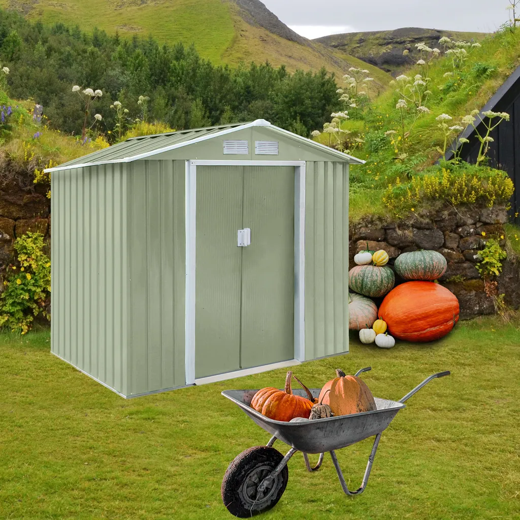 HATTORO S100 Gerätehaus Metall Gartenhaus Metallgartenhaus Geräte-Schuppen Hellgrün 12 HATTORO S100 Gerätehaus Metall Gartenhaus Metallgartenhaus Geräte-Schuppen Hellgrün – Bild 10