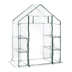 Juskys Foliengewächshaus 1 M² Aufrollbare Tür - Gewächshaus Für Tomaten - Stabiles Balkon Treibhaus Mit 4 Ebenen, Großem Eingang, PVC-Abdeckung -Günstiges Laube Lust Geschäft 7458dcf87762f7e30762463b7ad0448d