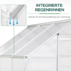 Outsunny Aluminium Gewächshaus Gartenhaus Mit Fenster Tür 193 X 187 X 205 Cm 3,6㎡ Pflanzenhaus Inkl. Fundament Treibhaus Tomatenhaus UV-, Witterungsbeständig 15 Outsunny Aluminium Gewächshaus Gartenhaus Mit Fenster Tür 193 X 187 X 205 Cm 3,6㎡ Pflanzenhaus Inkl. Fundament Treibhaus Tomatenhaus UV-, Witterungsbeständig -Günstiges Laube Lust Geschäft 74f0a98aa0215e92b9a38d1cdf8fe16a