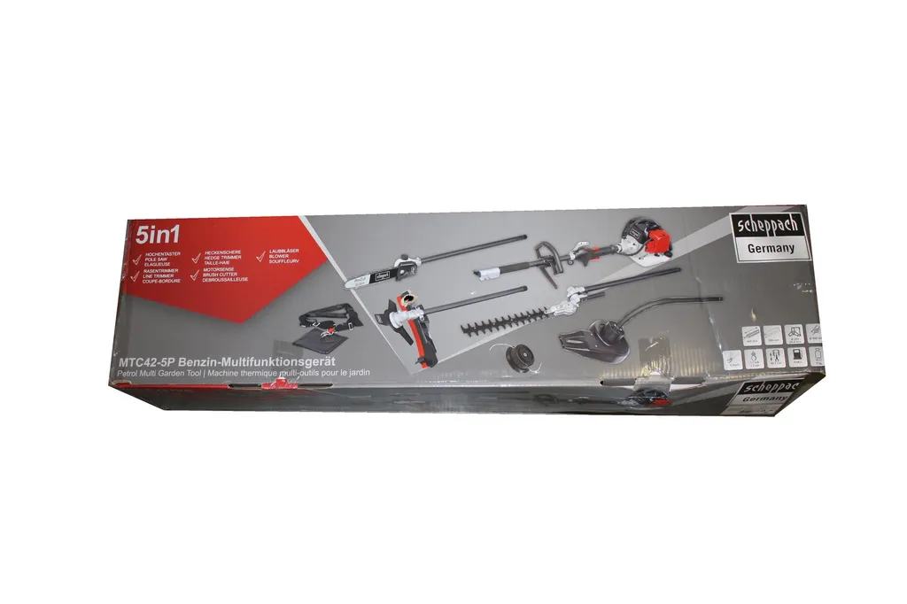 Scheppach MTC42-5P 5in1 Benzin Multigartengerät Inklusive Schultergurt 1,5PS 2-Takt Motor 3 Scheppach MTC42-5P 5in1 Benzin Multigartengerät Inklusive Schultergurt 1,5PS 2-Takt Motor