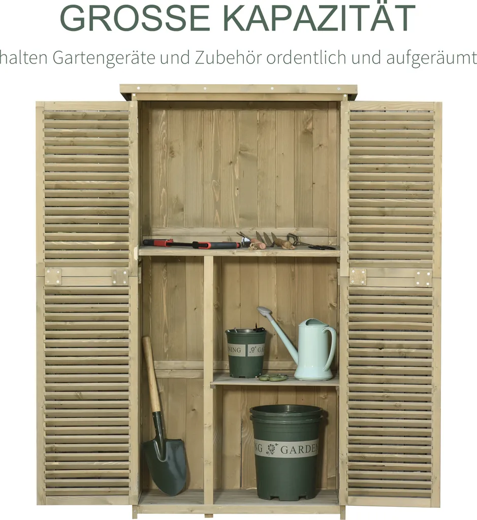 Outsunny Geräteschuppen Gerätehaus Geräteschrank Schuppen Garten 4 Fächer Grau 87 X 46,5 X 160cm 7 Outsunny Geräteschuppen Gerätehaus Geräteschrank Schuppen Garten 4 Fächer Grau 87 X 46,5 X 160cm – Bild 5